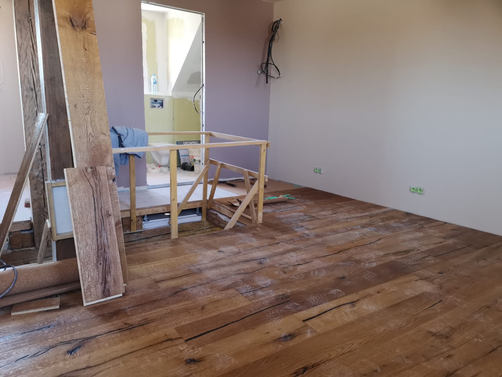 Pose d’un parquet dans une maison alsacienne3